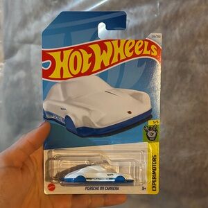 Hot Wheels Porsche 911 Carrera Kids Toy Car - White & Blue